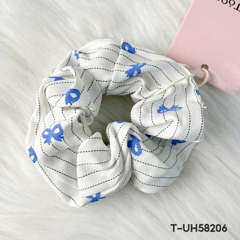 Dây Cột Tóc Scrunchies Cao Cấp TOOLA Kiểu Dáng Thanh Lịch, Vải Voan Nhiều Lớp, Vải Caro