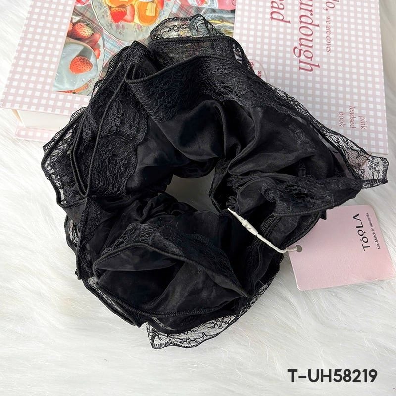 Dây Cột Tóc Scrunchies Cao Cấp TOOLA Kiểu Dáng Thanh Lịch, Vải Voan Nhiều Lớp, Vải Caro