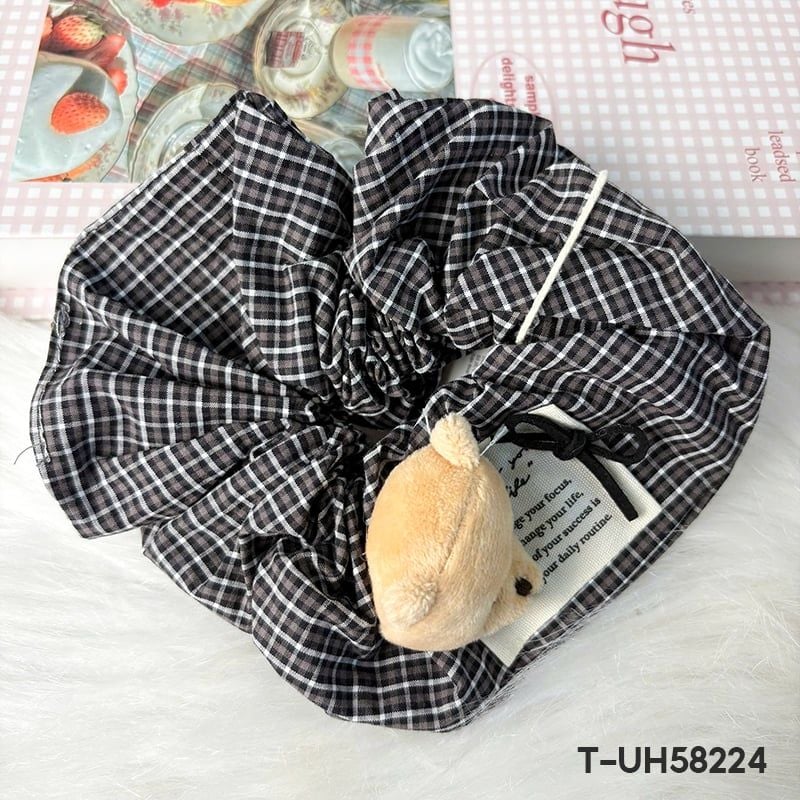 Dây Cột Tóc Scrunchies Cao Cấp TOOLA Kiểu Dáng Thanh Lịch, Vải Voan Nhiều Lớp, Vải Caro