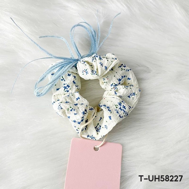 Dây Cột Tóc Scrunchies Sọc Caro, Đính Gấu Cao Cấp TOOLA