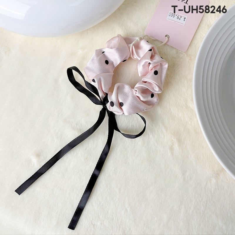 [NHẬP KHẨU] Dây Cột Tóc Scrunchies Sọc Caro, Chấm Bi, Hoa Nhí Đính Gấu Cao Cấp TOOLA