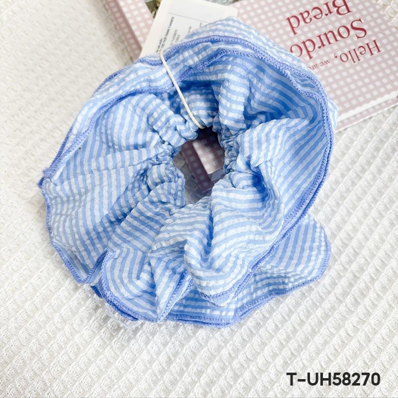 [NHẬP KHẨU] Dây Cột Tóc Scrunchies Sọc Caro, Đính Gấu Cao Cấp TOOLA