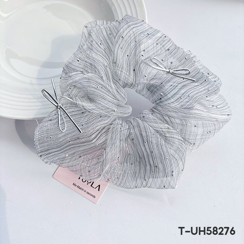 [NHẬP KHẨU] Dây Cột Tóc Scrunchies Sọc Caro, Chấm Bi, Hoa Nhí Đính Gấu Cao Cấp TOOLA
