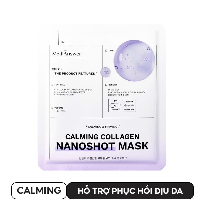 Mặt Nạ Thạch MediAnswer Hỗ Trợ Phục Hồi Da, Sáng Mịn, Thu Nhỏ Lỗ Chân Lông Collagen Nanoshot Mask