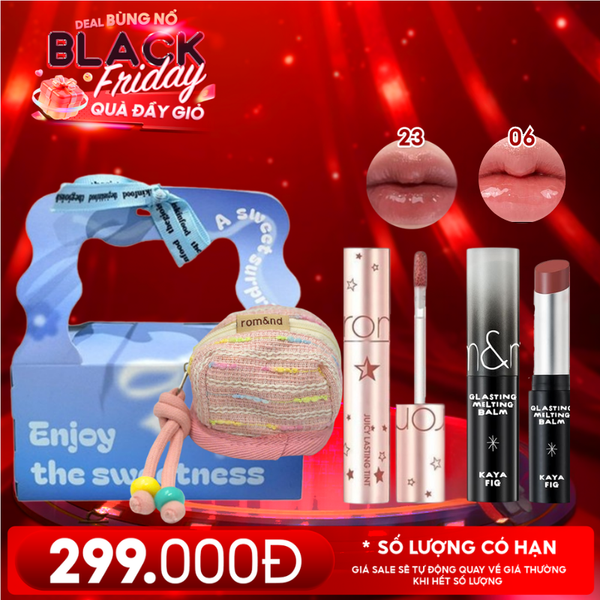 Combo Quà Tặng 20/11: Túi Quà + Son Tint Lì Romand Starry Edition 23 + Son Dưỡng Có Màu Romand X Inapsquare #06 Kaya Fig + Túi đựng Airpod 