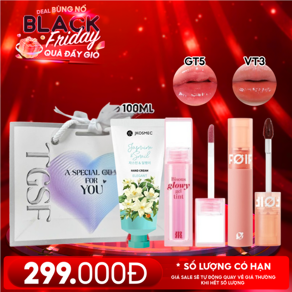  Combo Quà Tặng 20/11: Son Kem Lì/ Son Bóng Pha Lê Merzy + Son Kem Lì FOIF Daily Velvet Tint + Kem Dưỡng Tay Jkosmec + Túi Quà 