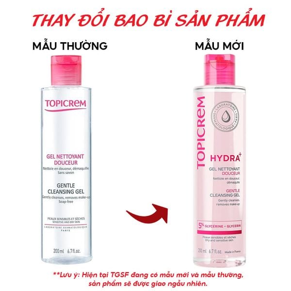  Sữa Rửa Mặt Dạng Gel Topicrem Không Chứa Xà Phòng Dành Cho Da Khô, Nhạy Cảm Gentle Cleansing Gel 200ml 