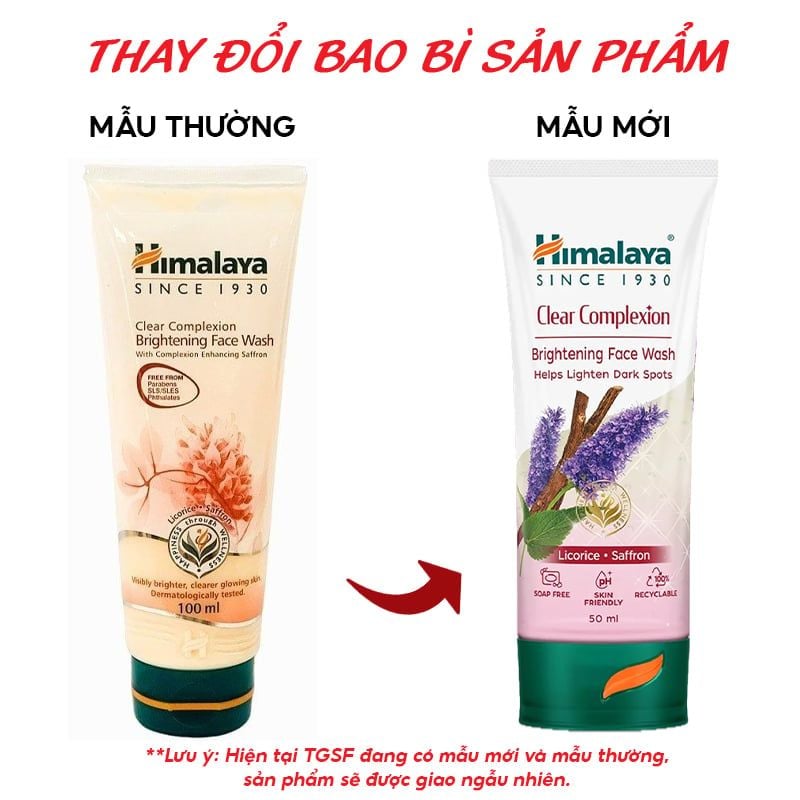 Sữa Rửa Mặt Himalaya Chiết Xuất Nghệ Tây Clear Complete Whitening Face Wash 100ml