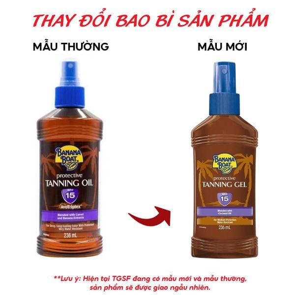  Gel Tắm Nắng Bảo Vệ Da Banana Boat Protective Tanning Oil SPF15 PA++ 236ml 