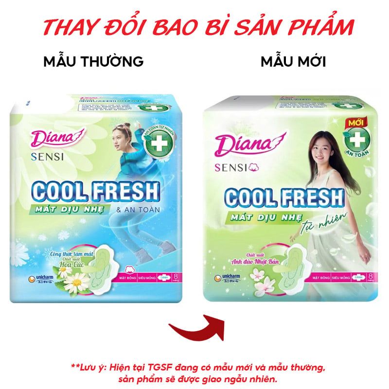 Băng Vệ Sinh Diana Sensi Cool Fresh Có Cánh (Che tên sản phẩm khi giao hàng)