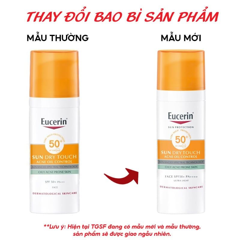 Kem Chống Nắng Eucerin Dành Cho Da Dầu Mụn Sun Dry Touch Oil Control Face