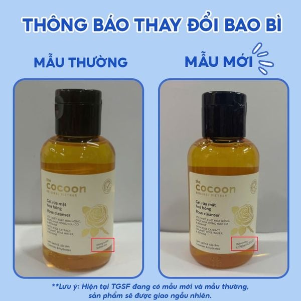  Sữa Rửa Mặt Dạng Gel Cocoon Chiết Xuất Nước Hoa Hồng Rose Cleanser 140ml 