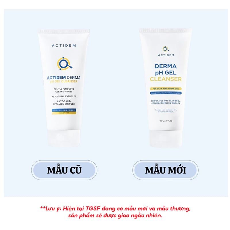 Gel Rửa Mặt Actidem Dành Cho Da Dầu Mụn Derma pH Gel Cleanser 150ml