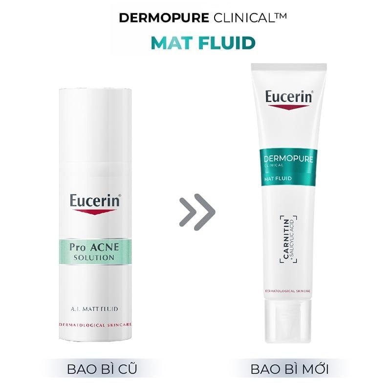 Kem Dưỡng Eucerin Kiểm Soát Dầu, Cải Thiện Mụn Dermopure Clinical Mat Fluid