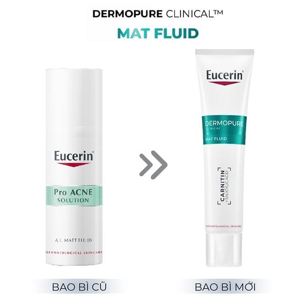  Kem Dưỡng Eucerin Kiểm Soát Dầu, Cải Thiện Mụn Dermopure Clinical Mat Fluid 
