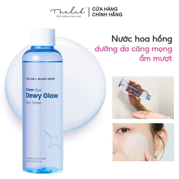  Nước Hoa Hồng The Lab Dưỡng Ẩm Clear Hyal Dewy Glow Skin Toner 150ml 