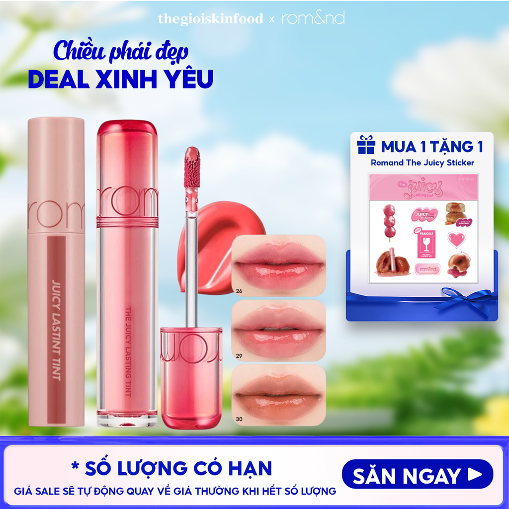 [Màu 1-39] Son Tint Lì Romand Căng Bóng The Juicy Lasting Tint