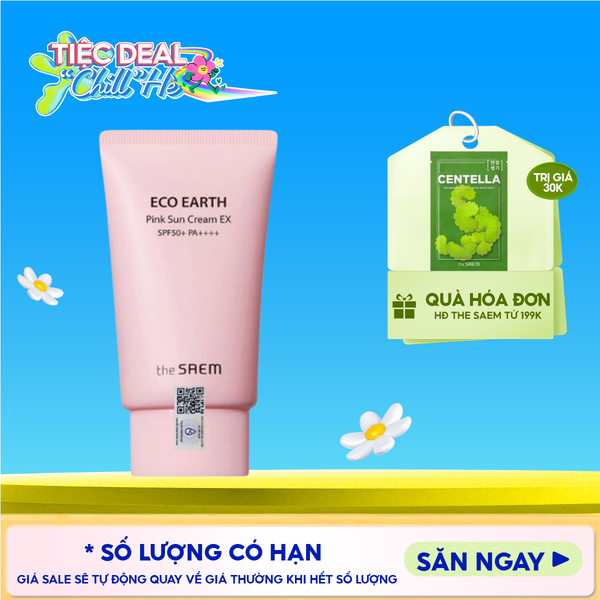  [50g] Kem Chống Nắng The Saem Kiềm Dầu, Nâng Tone Cho Da Sáng Hồng Pink Sun Cream EX SPF50+/PA++++ 