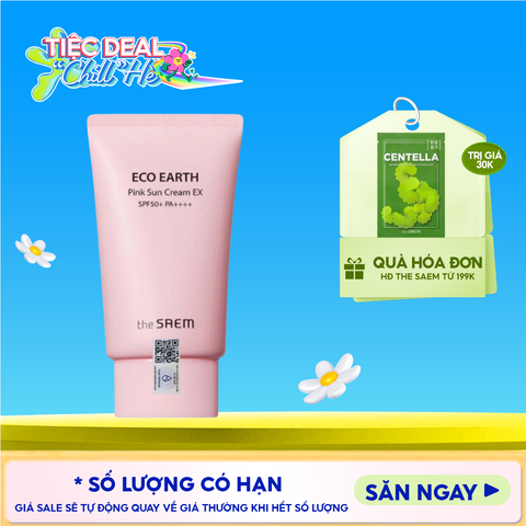 [50g] Kem Chống Nắng The Saem Kiềm Dầu, Nâng Tone Cho Da Sáng Hồng Pink Sun Cream EX SPF50+/PA++++