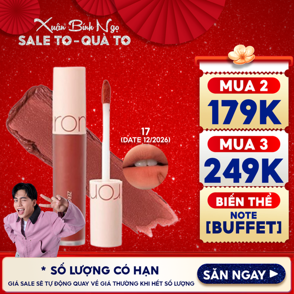  [MÀU 1-30] Son Kem Lì Romand Cực Nhẹ Môi Zero Velvet Tint 5.5g 