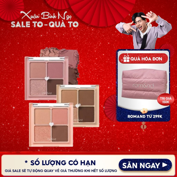 [NEW] Bảng Phấn Mắt 4 Ô Màu Romand Siêu Xinh Better Than Eyes 6.5g 