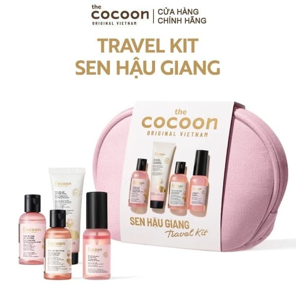  Travel Kit Sen Hậu Giang Chăm Sóc Da Cocoon Travel Kit 2: Hau Giang Lotus Collection 4pcs 