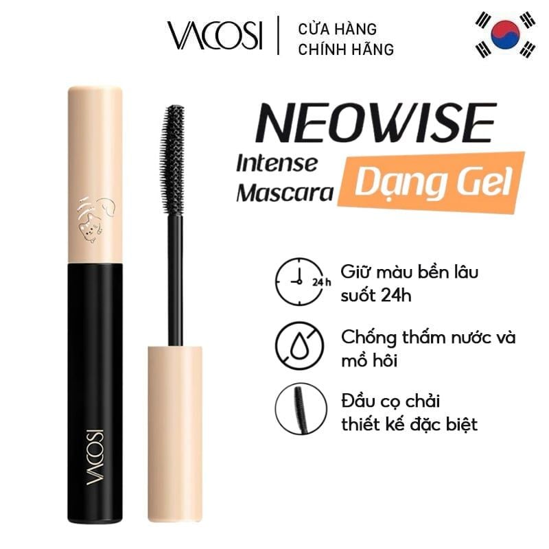 Mascara Dạng Gel Dài Và Cong Mi Tự Nhiên Vacosi Neowise Intense Mascara - VM31