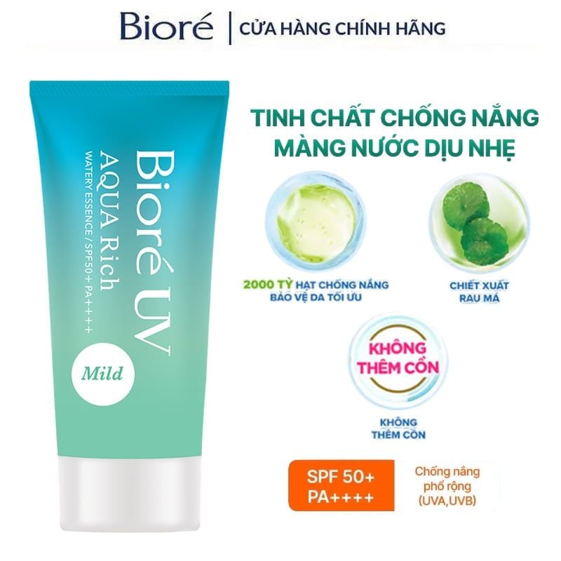 Tinh Chất Chống Nắng Màng Nước Dịu Nhẹ Bioré Uv Aqua Rich Watery Essence Mild SPF50+ PA++++ 50g