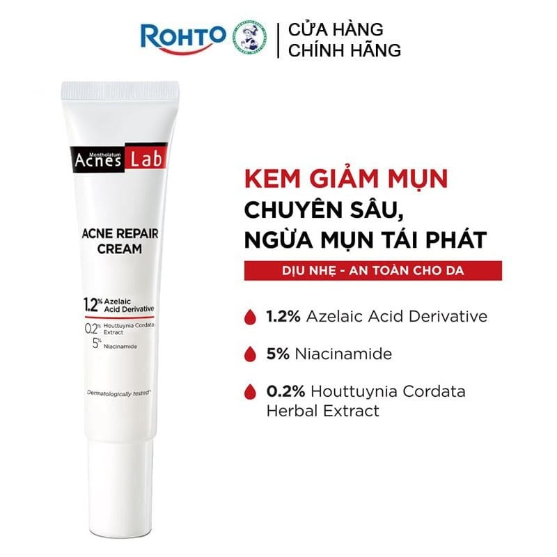 Kem Dưỡng Hỗ Trợ Giảm Mụn Chuyên Sâu Acnes Lab Acne Repair Cream 20g
