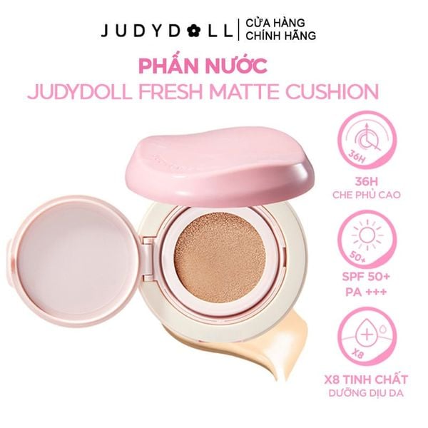  Phấn Nước Judydoll Mịn Lì, Che Phủ Cao Fresh Matte Cushion SPF50+ PA+++ 12.5g 