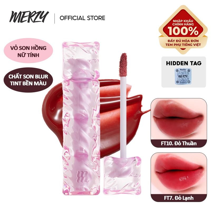 [NEW] Son Tint Merzy Mịn Lì , Bền Màu, Fit Môi Tự Nhiên Water Fit Blur Tint 3.7g