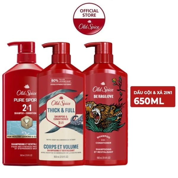  Dầu Gội Xả 2in 1 Old Spice 2In1 Shampoo & Conditioner 650ml 