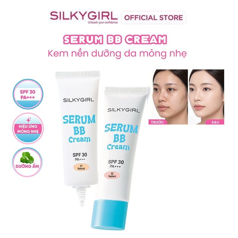Kem Nền Silkygirl Mỏng Nhẹ Serum Bb Cream SPF30 PA+++ 20ml