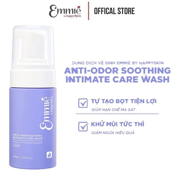  Dung Dịch Vệ Sinh Phụ Nữ Khử Mùi Emmié by Happyskin Anti - Odor Soothing Intimate Care Wash Original 100ml (Che tên sản phẩm khi giao hàng) 