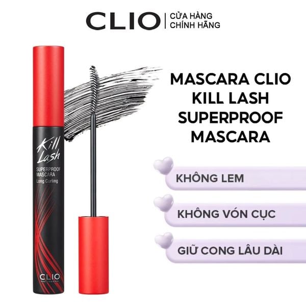  Mascara Giúp Mi Cong, Dài, Dày Tự Nhiên Clio Kill Lash Superproof Mascara 01 Long Curling 7g 