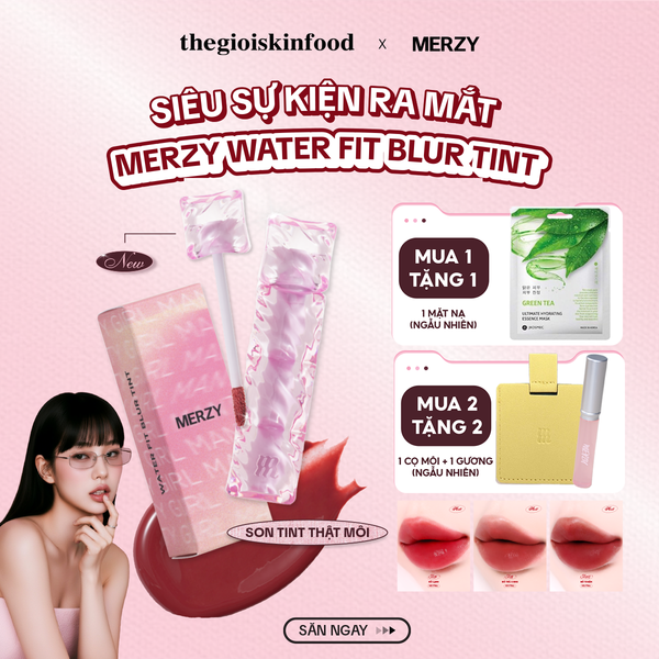  [NEW] Son Tint Merzy Mịn Lì , Bền Màu, Fit Môi Tự Nhiên Water Fit Blur Tint 3.7g 