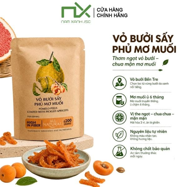  Vỏ Bưởi Sấy Phủ Mơ Muối ​​​​​​​Nam Xanh JSC Túi 40g 