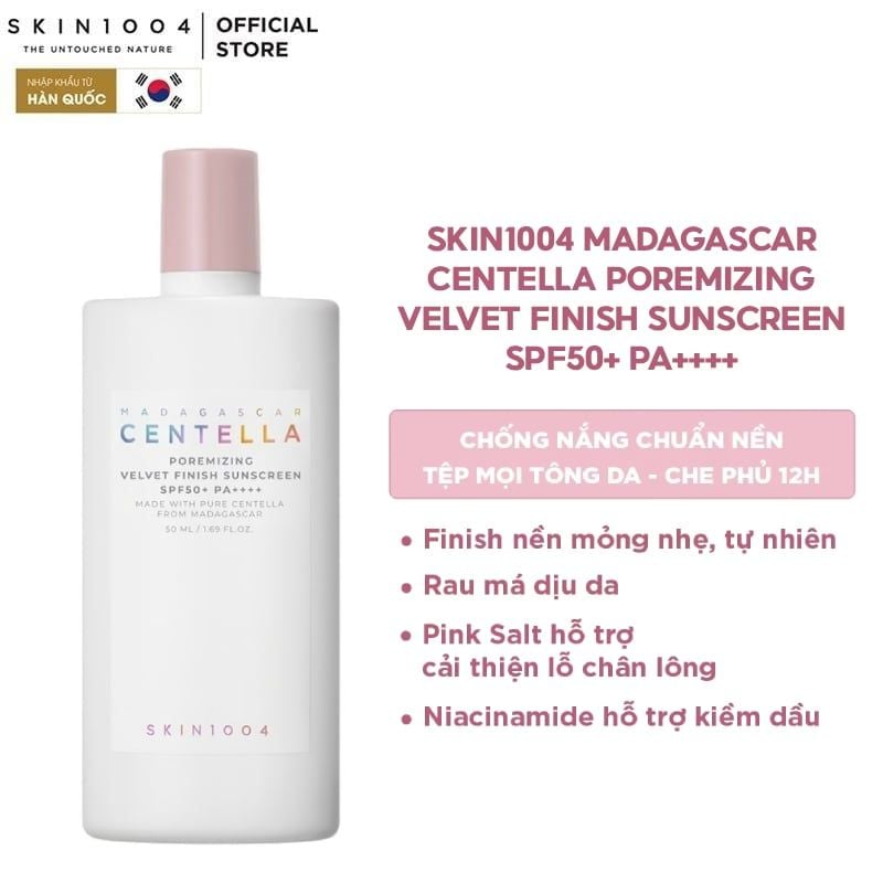 Kem Chống Nắng Skin1004 Madagascar Centella Poremizing Velvet Finish Sunscreen SPF50+ PA++++ 50ml