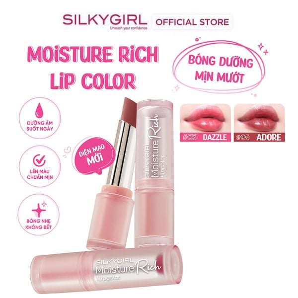  Son Bóng Dưỡng Môi Silkygirl Moisture Rich Lipcolor 3g 
