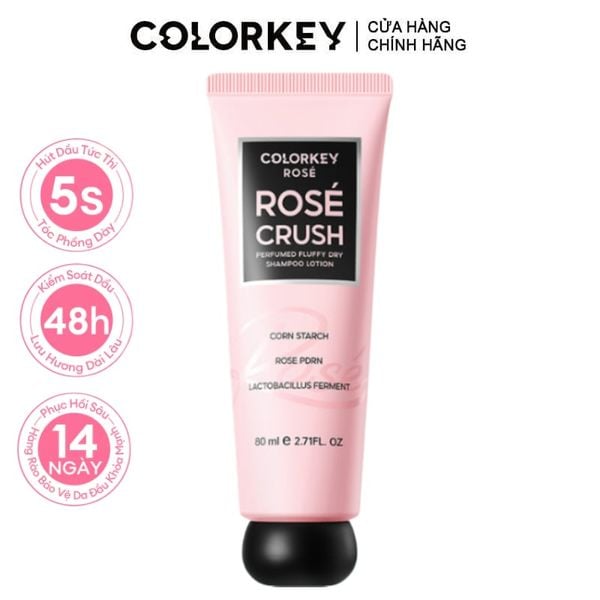  Dầu Gội Khô Colorkey Hỗ Trợ Phồng Tóc Hương Nước Hoa Rosé Rosé Crush Perfumed Fluffy Dry Shampoo Lotion 80ml 