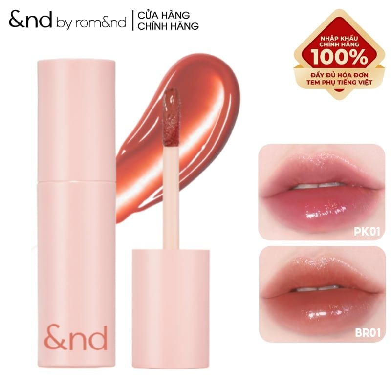 [&nd by rom&nd] Son Tint Bóng Căng Mọng Môi And By Romand Glassy Bomb Tint 2g