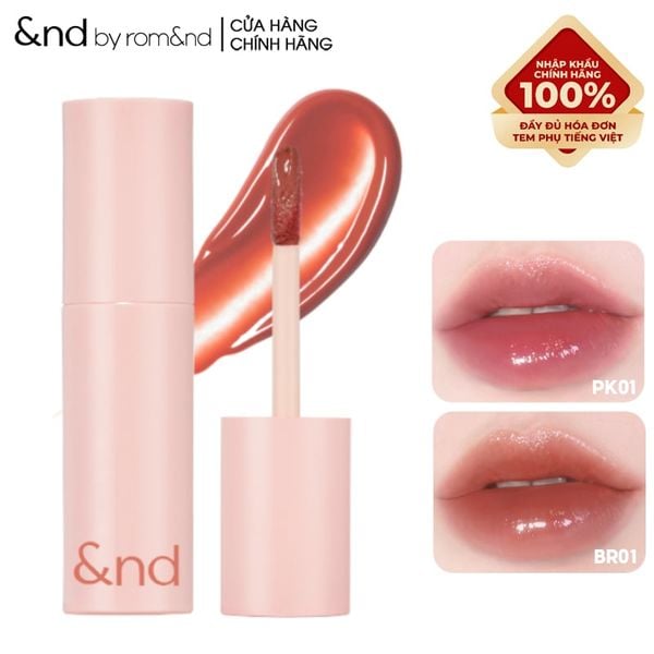  [&nd by rom&nd] Son Tint Bóng Căng Mọng Môi And By Romand Glassy Bomb Tint 2g 