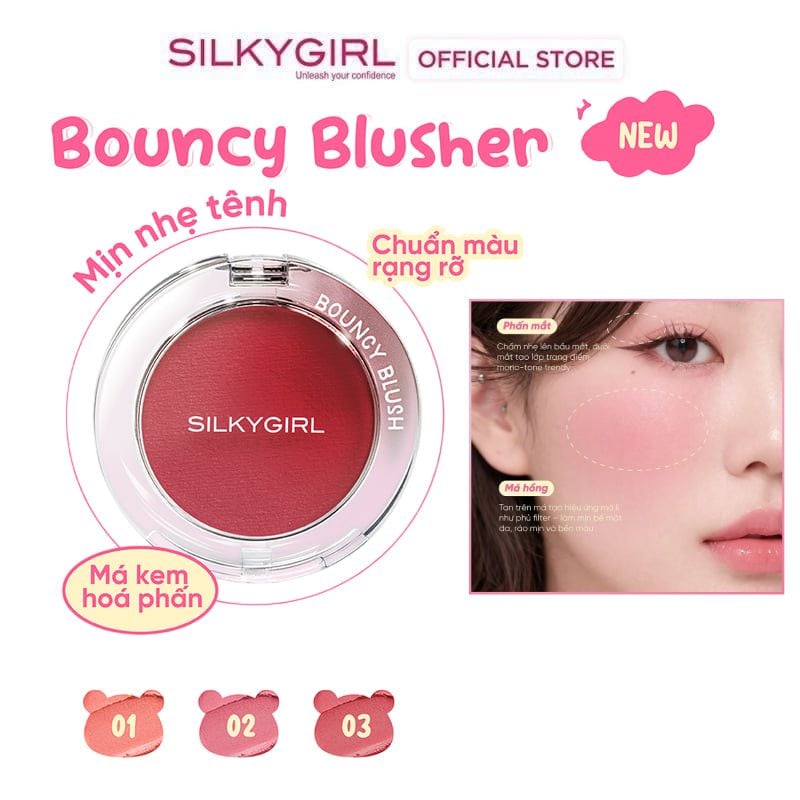 Phấn Má Hồng Mịn Lì Silkygirl Bouncy Blush 5g
