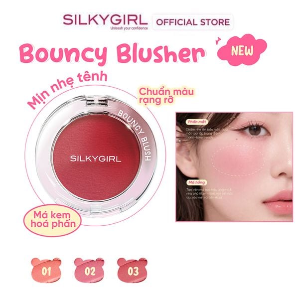  Phấn Má Hồng Mịn Lì Silkygirl Bouncy Blush 5g 