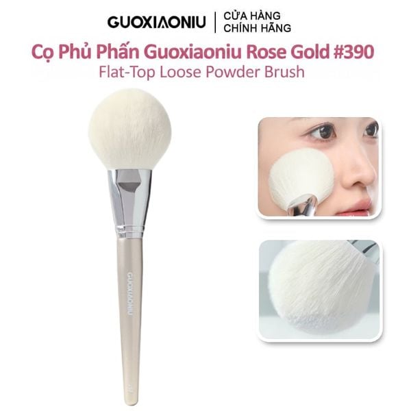  Cọ Phủ Phấn Guoxiaoniu Rose Gold #390 Flat-Top Loose Powder Brush 