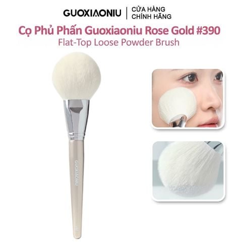 Cọ Phủ Phấn Guoxiaoniu Rose Gold #390 Flat-Top Loose Powder Brush