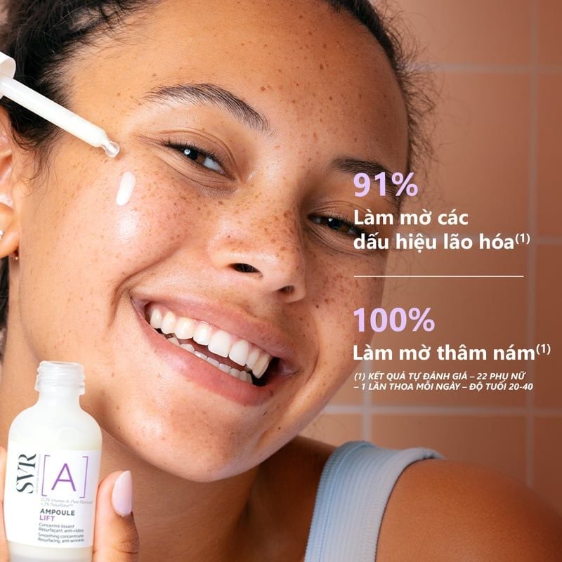 Serum SVR Tinh Chất Ngăn Ngừa Lão Hóa, Dưỡng Da Mềm Mịn [A] Ampoule Lift 30ml + Sữa Rửa Mặt SVR Physiopure Gelée Moussante 200ml