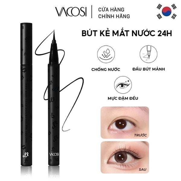  Bút Kẻ Mắt Nước 24h Vacosi Waterproof Eyeliner 24H - VM29 0.6g 