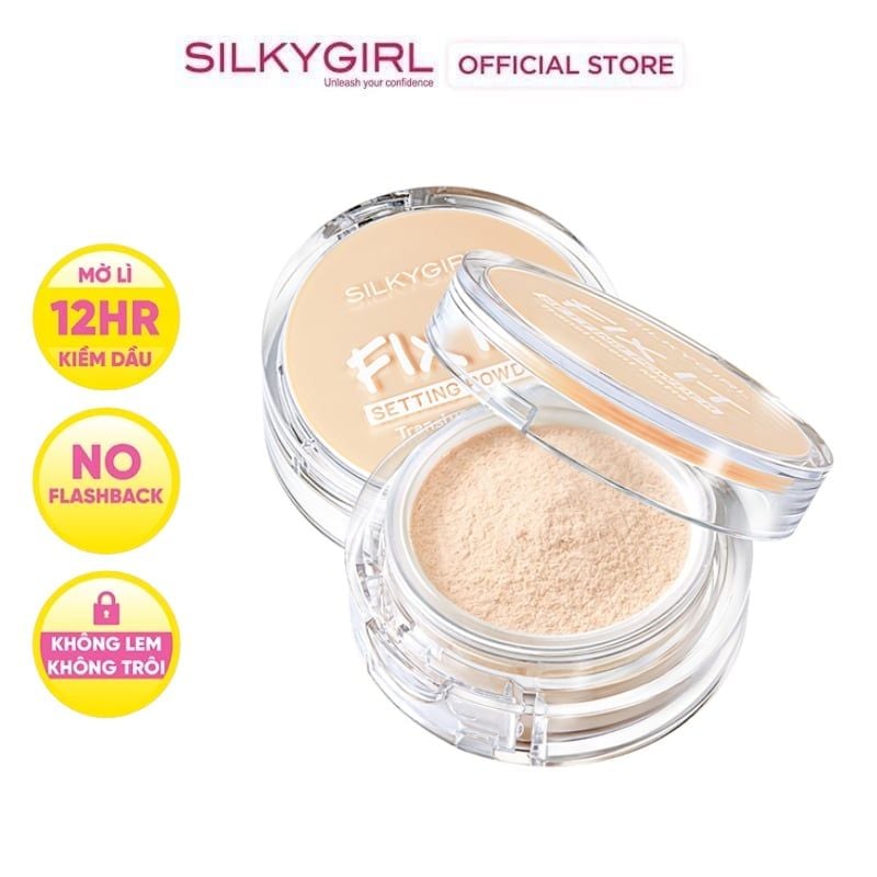 Phấn Phủ Dạng Bột Kiềm Dầu Silkygirl Fix It Setting Powder 8g #01 Translucent Matte