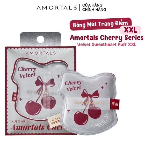  Bông Mút Trang Điểm Mềm Mịn Amortals Cherry Series Velvet Sweetheart Puff XXL 1pcs 